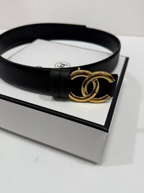 Chanel Women's Black Belt SZ 85